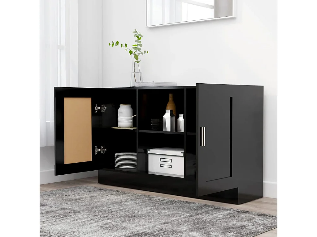 Sideboard Schwarz Anrichte 120x30,5x70 cm Holzwerkstoff -RM99373