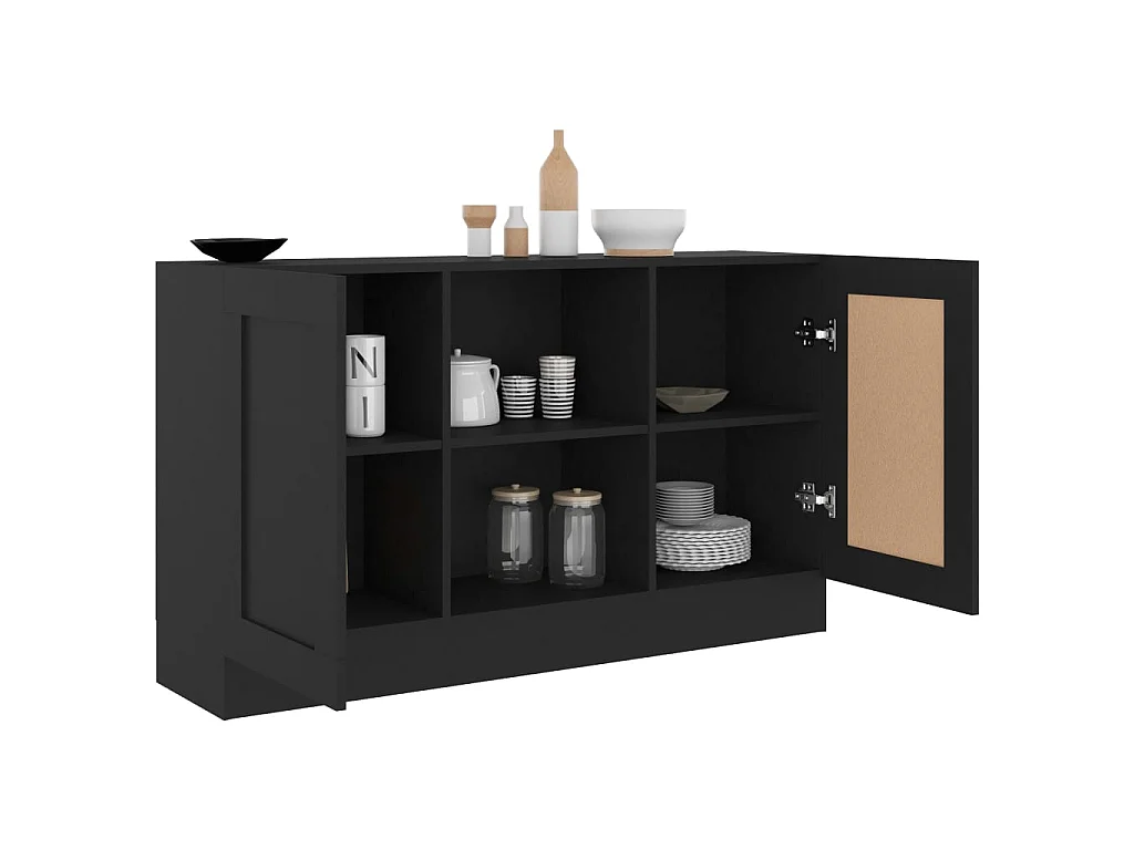 Sideboard Schwarz Anrichte 120x30,5x70 cm Holzwerkstoff -RM99373