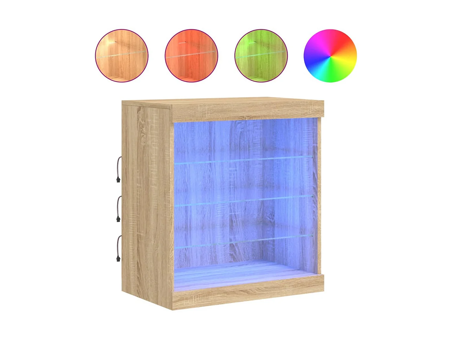 Sideboard mit LED-Leuchten Anrichte Sonoma-Eiche 60,5x37x67 cm -RM41353