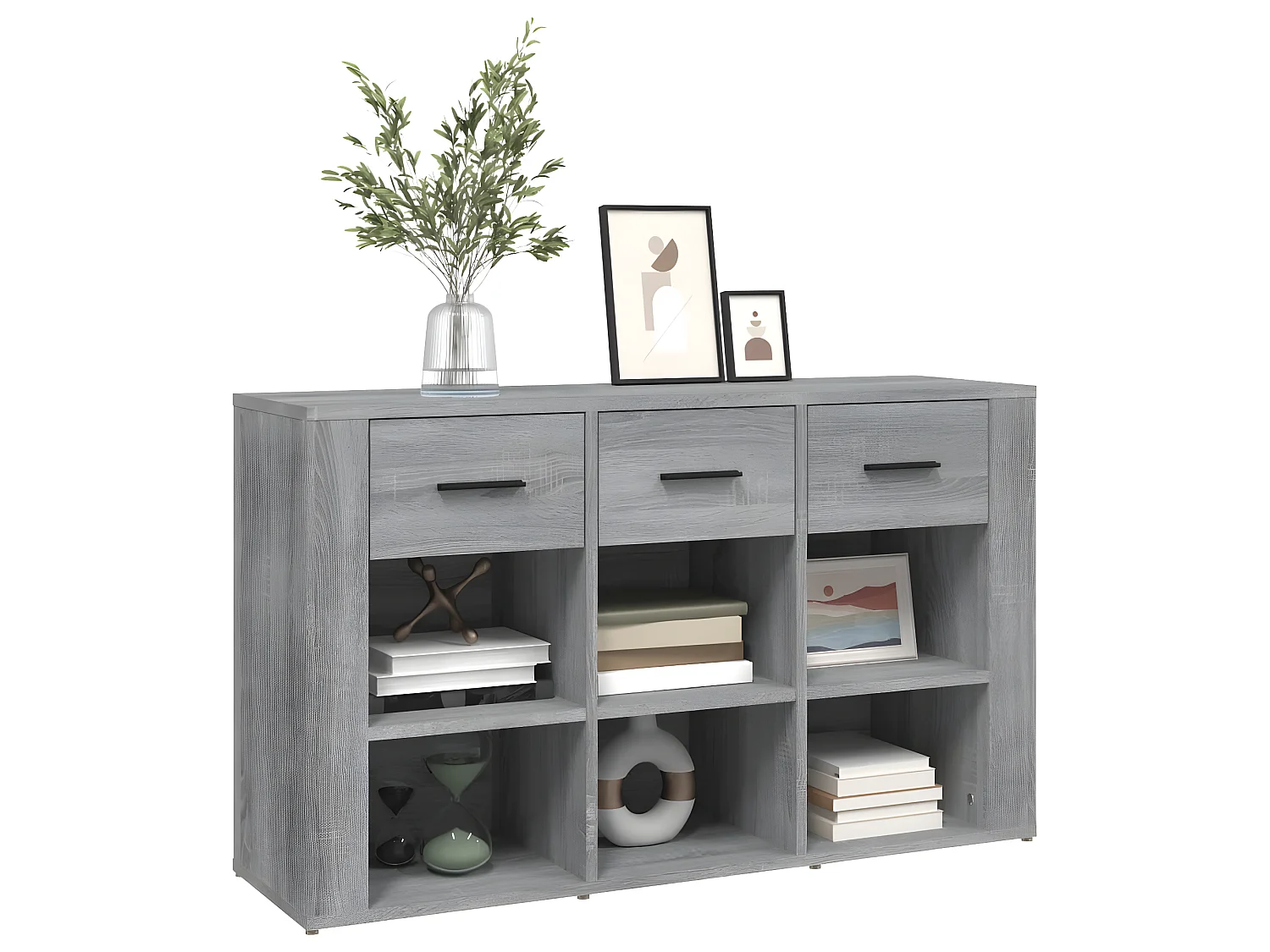 Sideboard Grau Sonoma - Lowboard 100x30x59,5 cm Holzwerkstoff -RM56989
