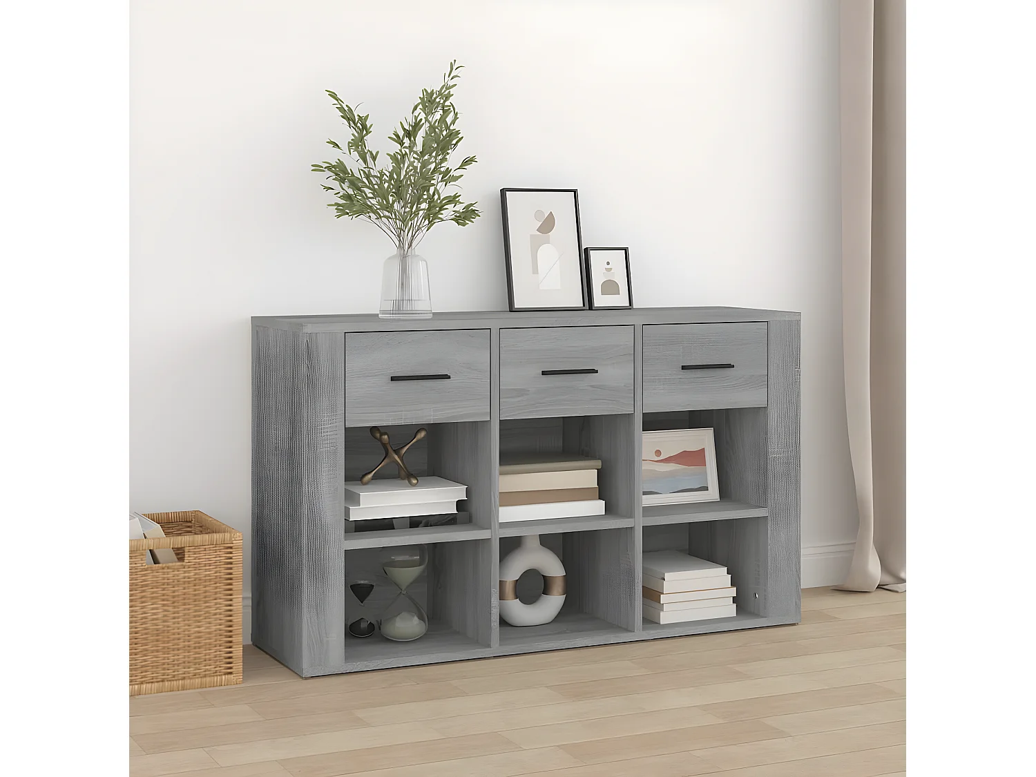 Sideboard Grau Sonoma - Lowboard 100x30x59,5 cm Holzwerkstoff -RM56989