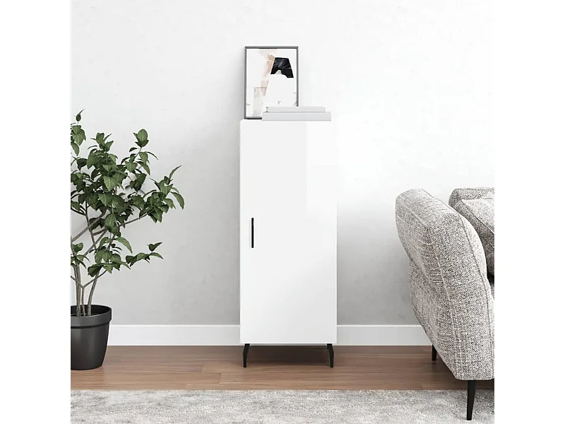Sideboard Lowboard - Hochglanz-Weiß 34,5x34x90 cm Holzwerkstoff -RM58586