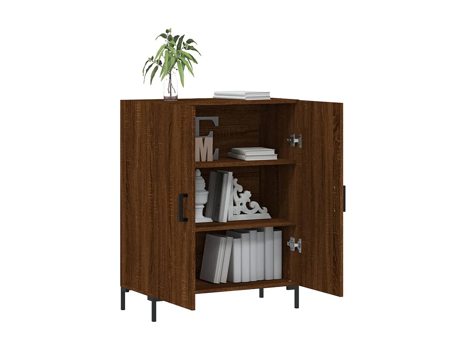 Sideboard Lowboard - Braun Eichen-Optik 69,5x34x90 cm Holzwerkstoff -RM92442