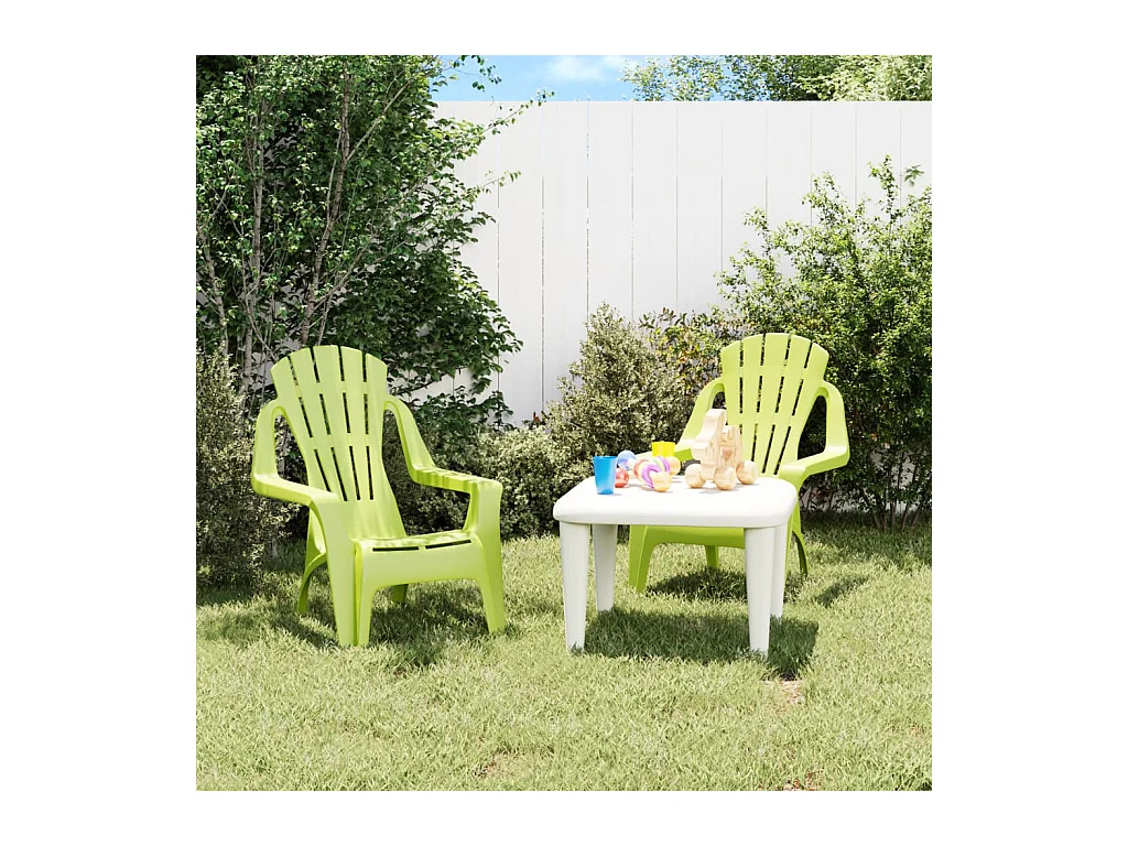 Chaises de jardin pour enfants lot de 2 vert 37x34x44 cm PP SEF13443