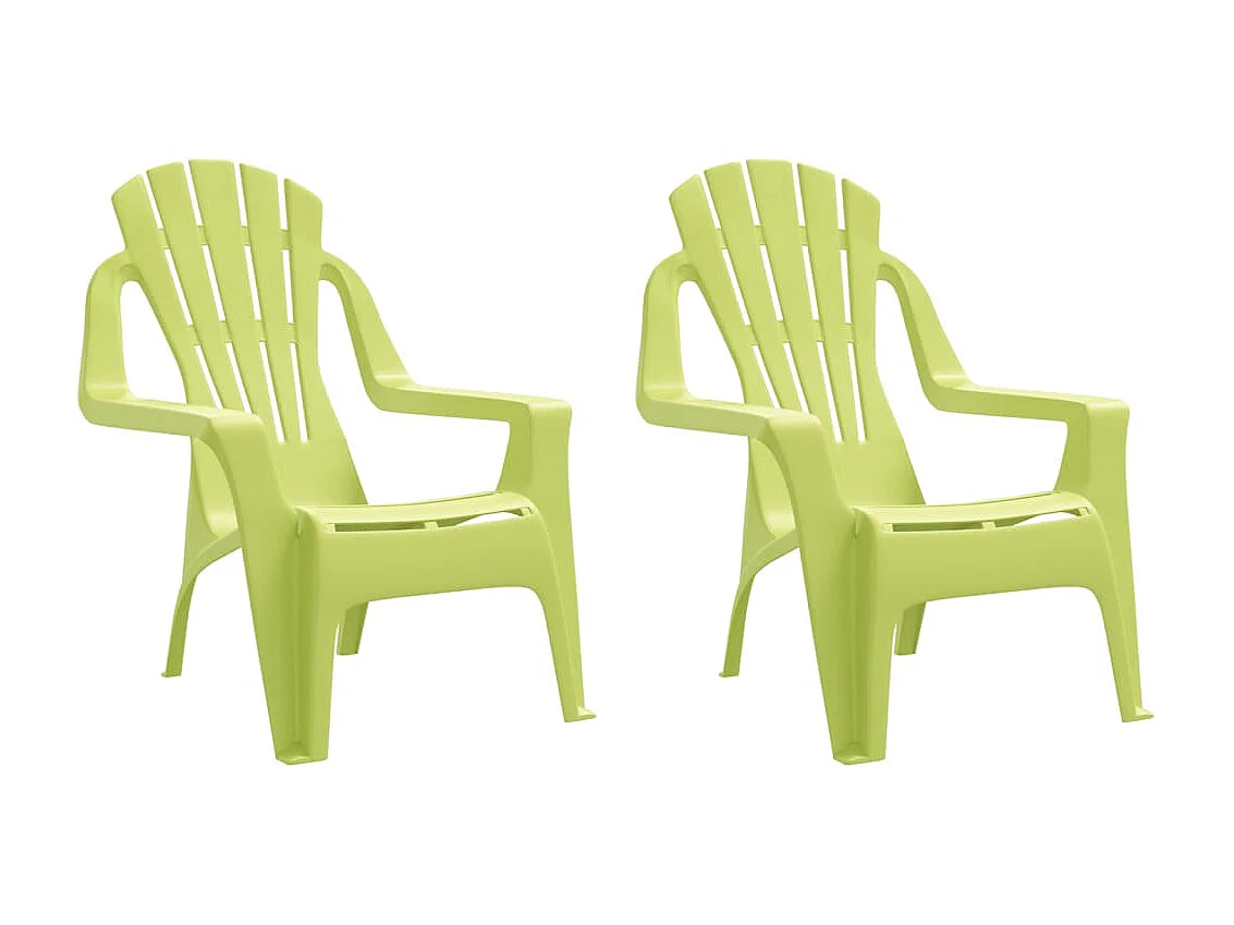 Chaises de jardin pour enfants lot de 2 vert 37x34x44 cm PP SEF13443