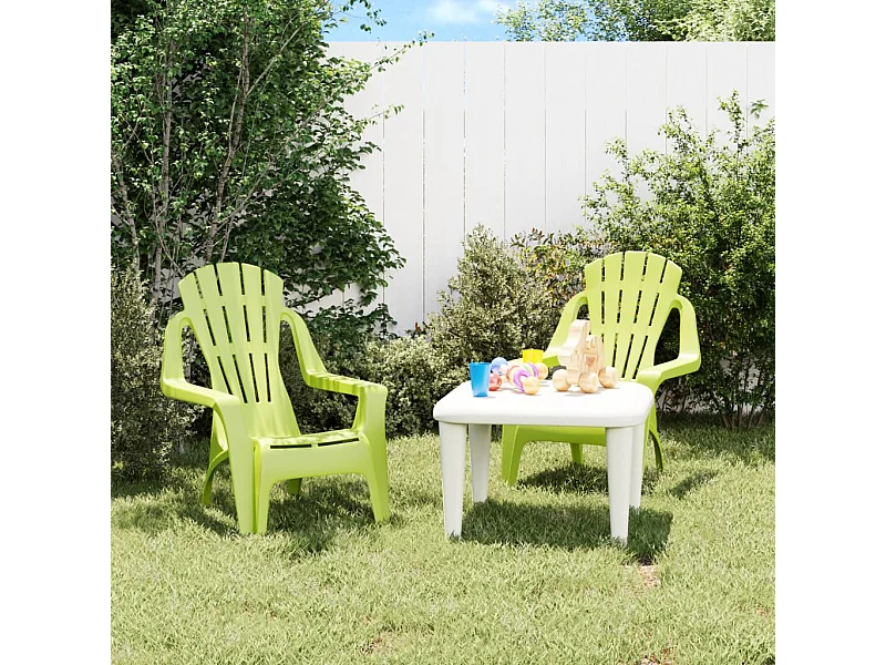 Chaises de jardin pour enfants lot de 2 vert 37x34x44 cm PP SEF13443