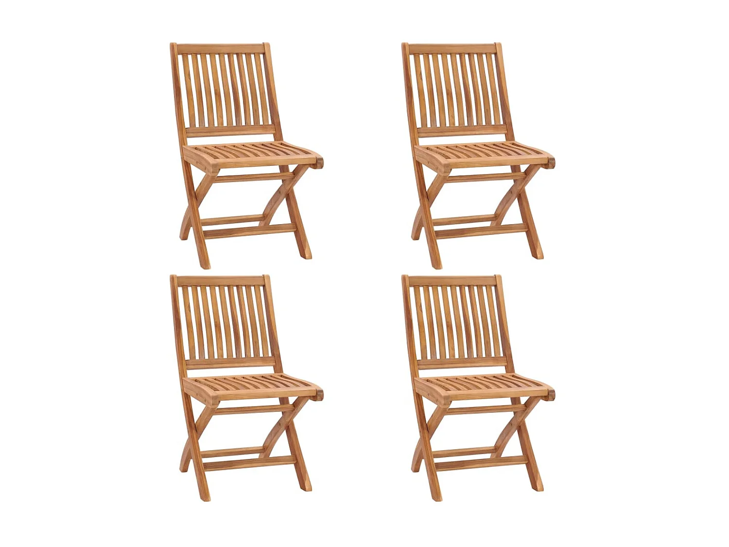 Chaises pliables de jardin avec coussins 4 pcs Teck solide SEF21211