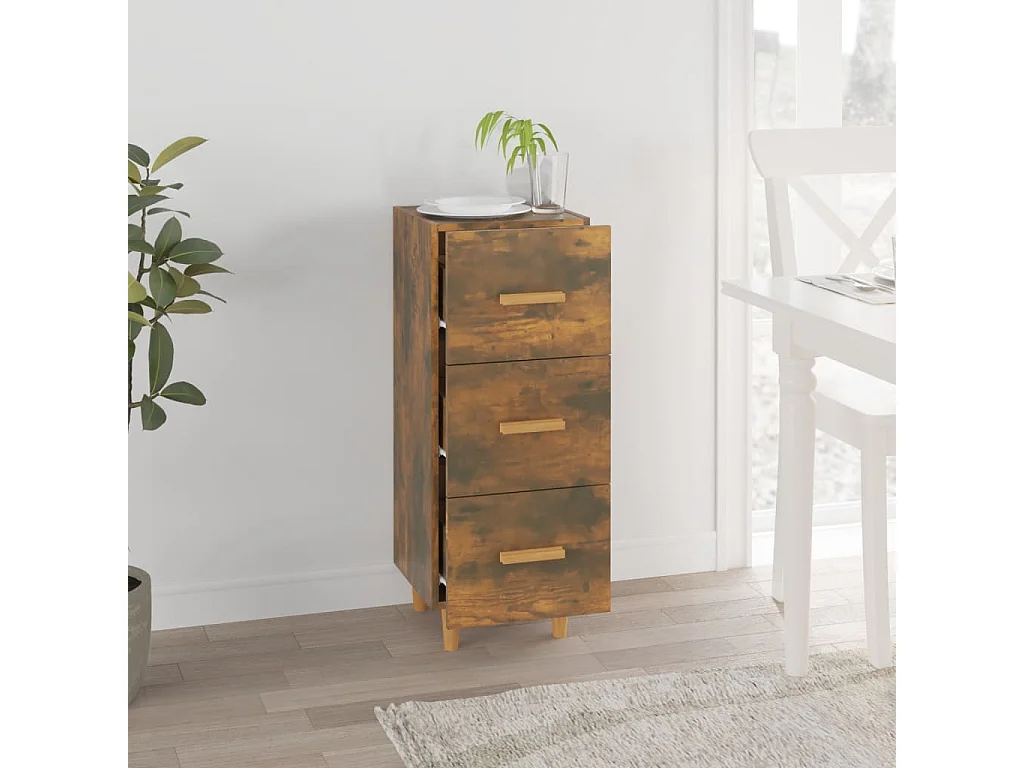 Sideboard Anrichte Räuchereiche 34,5x34x90 cm Holzwerkstoff -RM87250