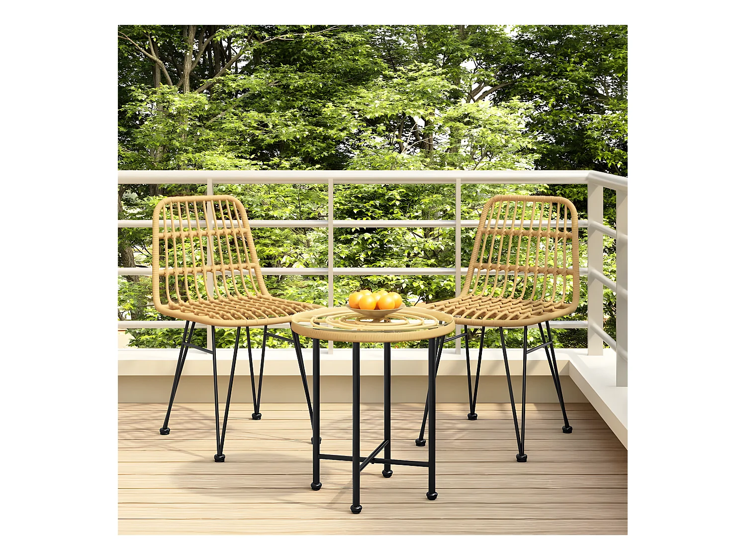 Chaises de jardin 2 pcs 48x62x84 cm Résine tressée SEF64790