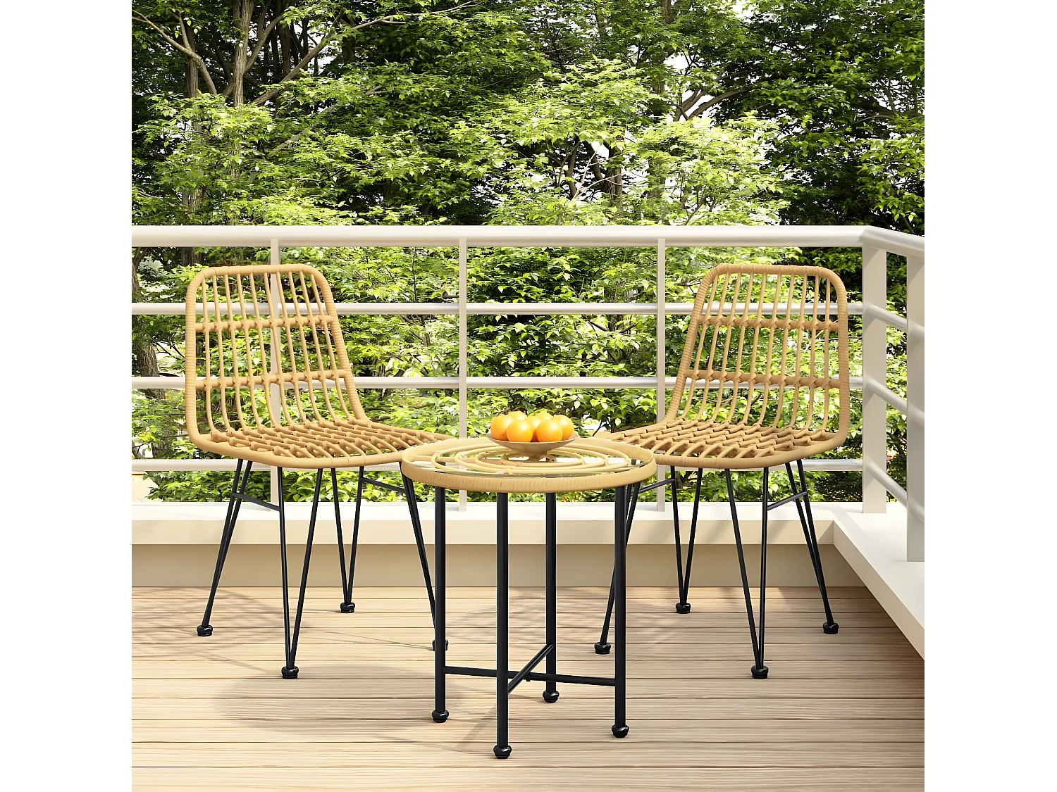 Tuinstoelen 2 st 48x62 84 cm PE-rattan NL43634