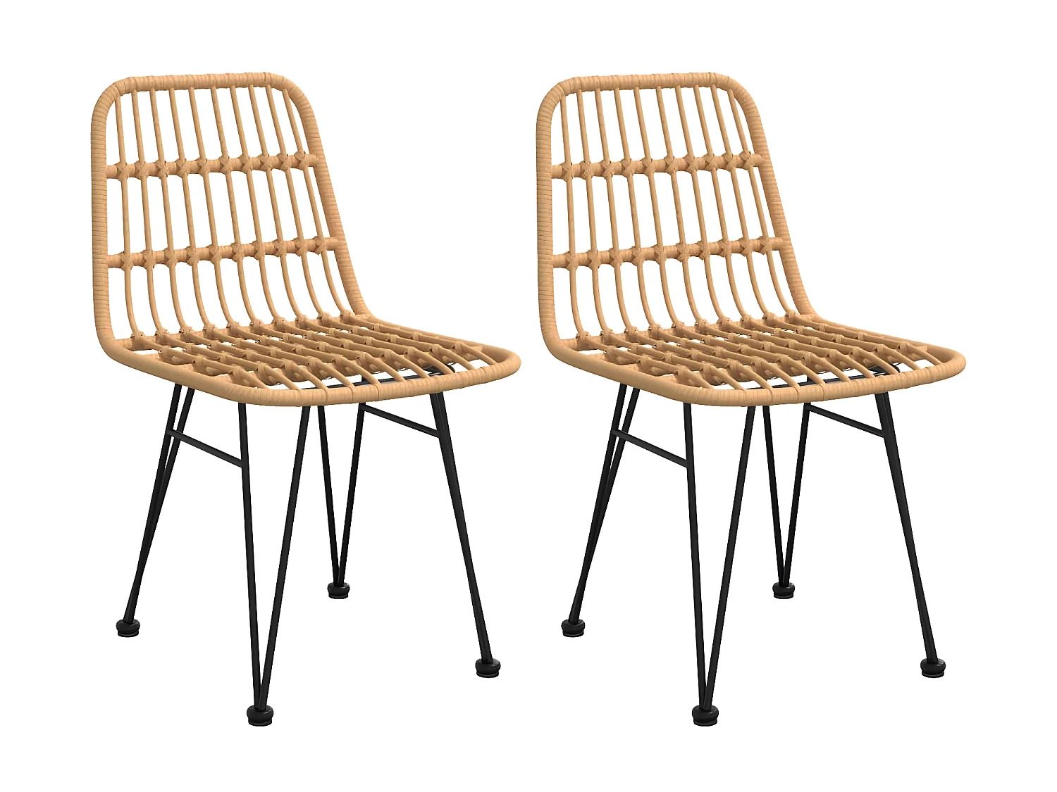 Tuinstoelen 2 st 48x62 84 cm PE-rattan NL43634