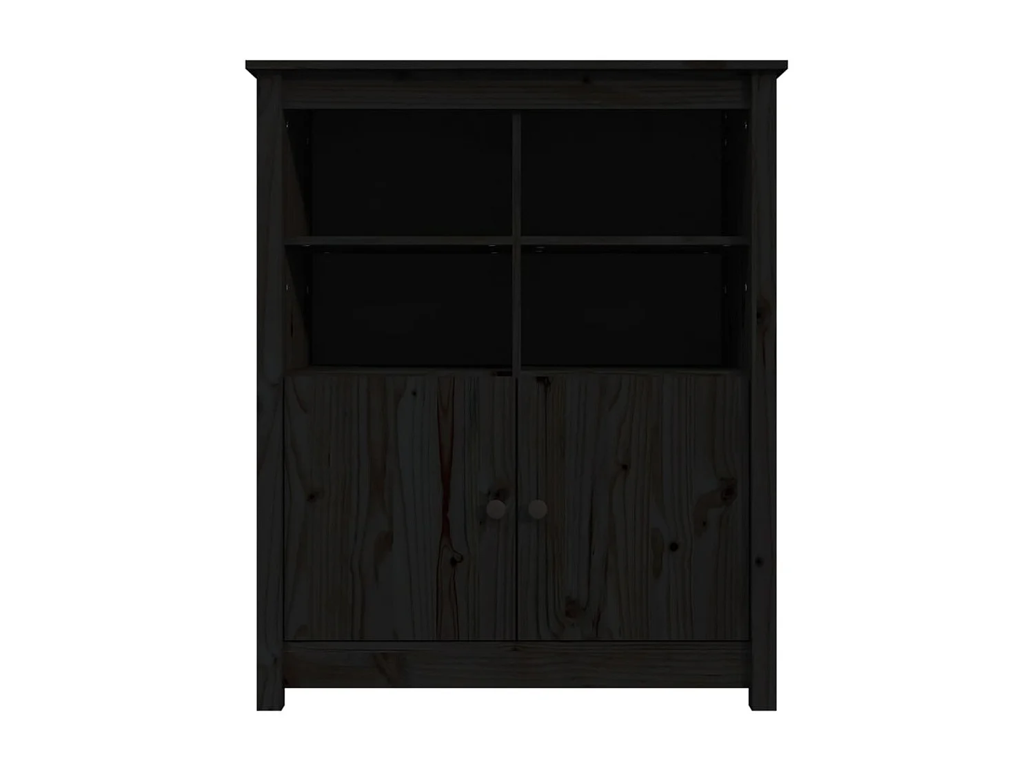Sideboard Schwarz Anrichte 83x41,5x100 cm Massivholz Kiefer -RM17929