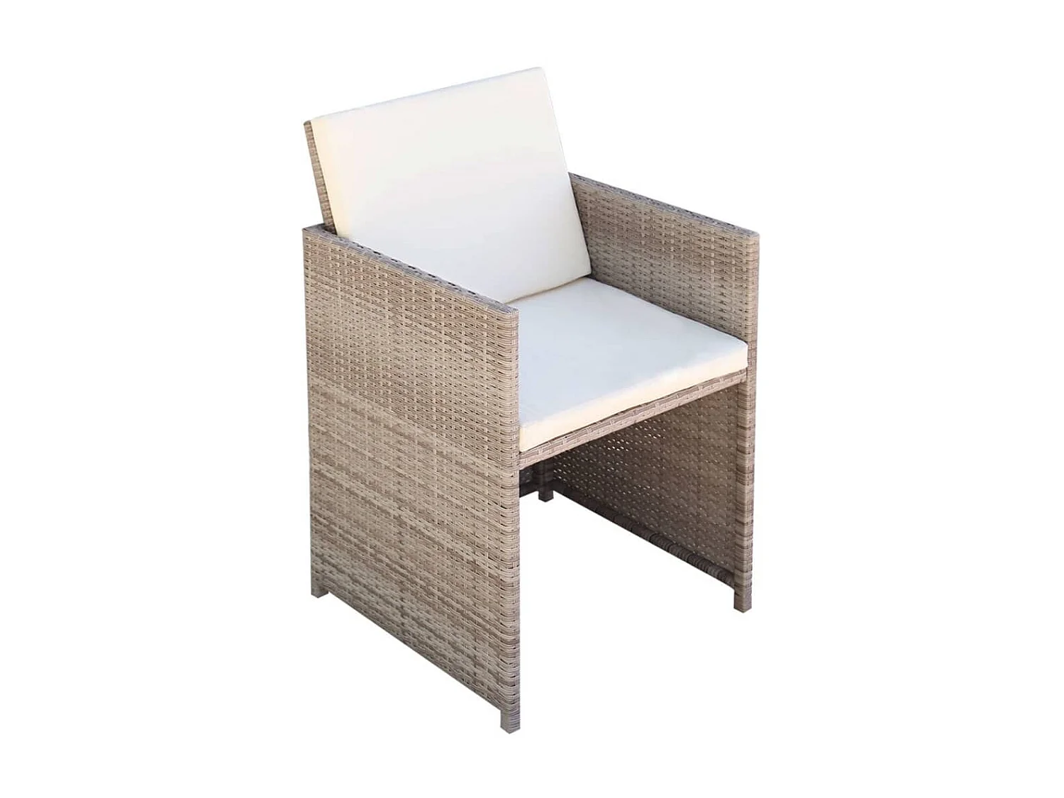 Chaises de jardin 2 pcs avec coussins Résine tressée Beige SEF54322