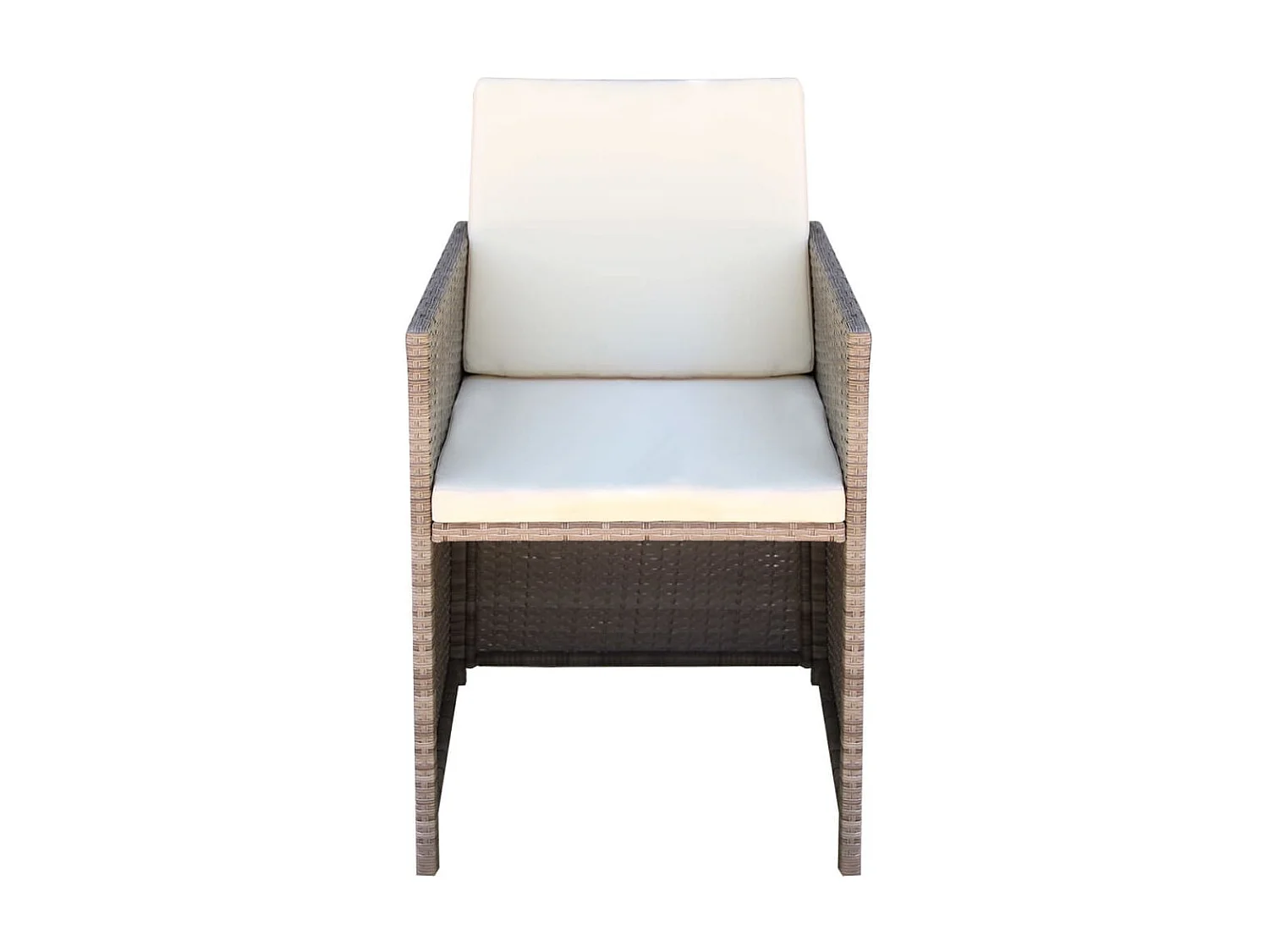 Chaises de jardin 2 pcs avec coussins Résine tressée Beige SEF54322