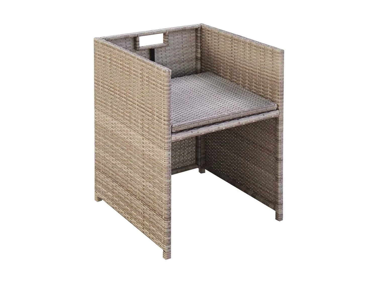 Cadeiras de jardim 2 pcs c/ almofadões e almofadas vime PE bege PT722863