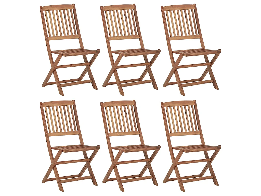 Tuinstoelen 6 st inklapbaar massief acaciahout NL24710