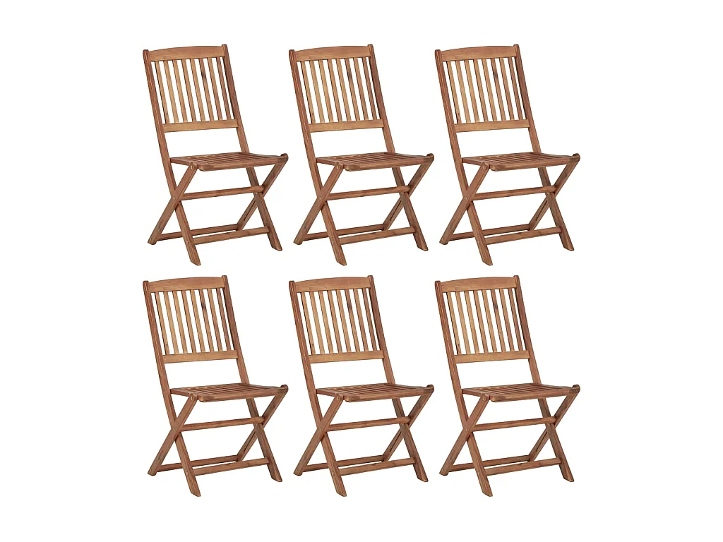 Chaises pliables de jardin 6 pcs Bois d'acacia solide SEF41534