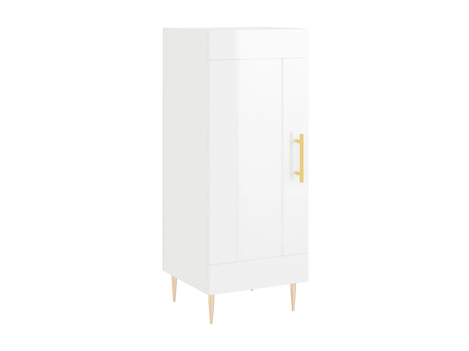 Sideboard Lowboard - Hochglanz-Weiß 34,5x34x90 cm Holzwerkstoff -RM43327