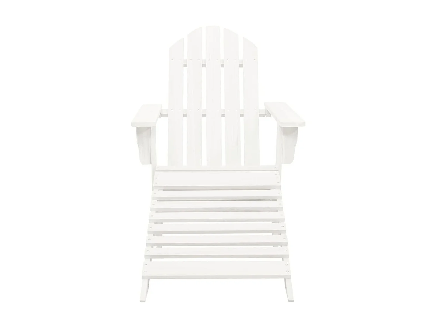 Chaise de jardin avec pouf Bois Blanc SEF60235