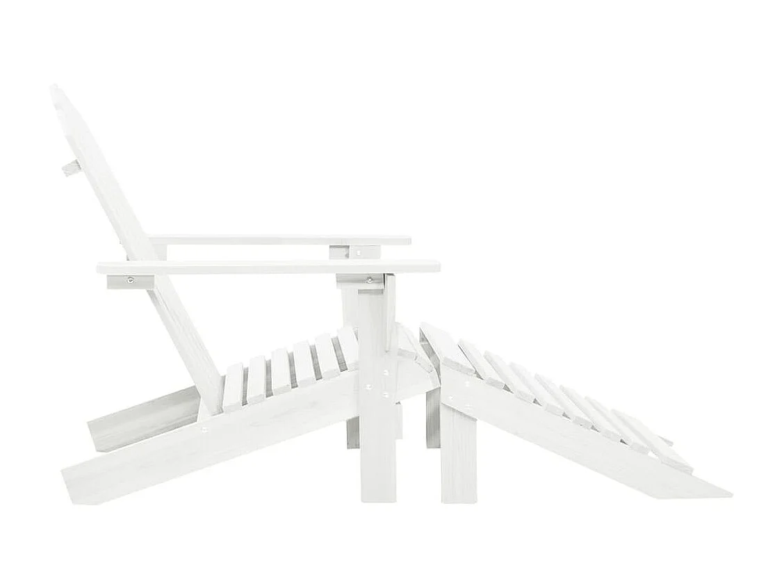 Chaise de jardin avec pouf Bois Blanc SEF60235