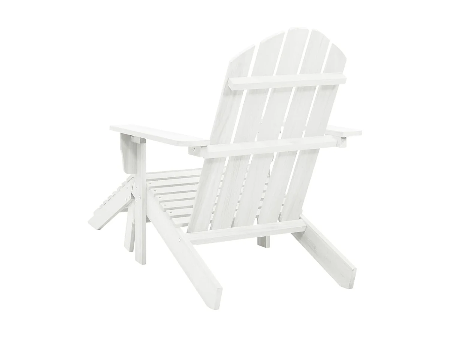 Chaise de jardin avec pouf Bois Blanc SEF60235