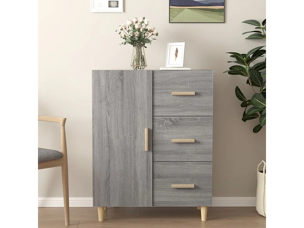 Sideboard Grau Sonoma - Lowboard 69,5x34x90 cm Holzwerkstoff -RM10299