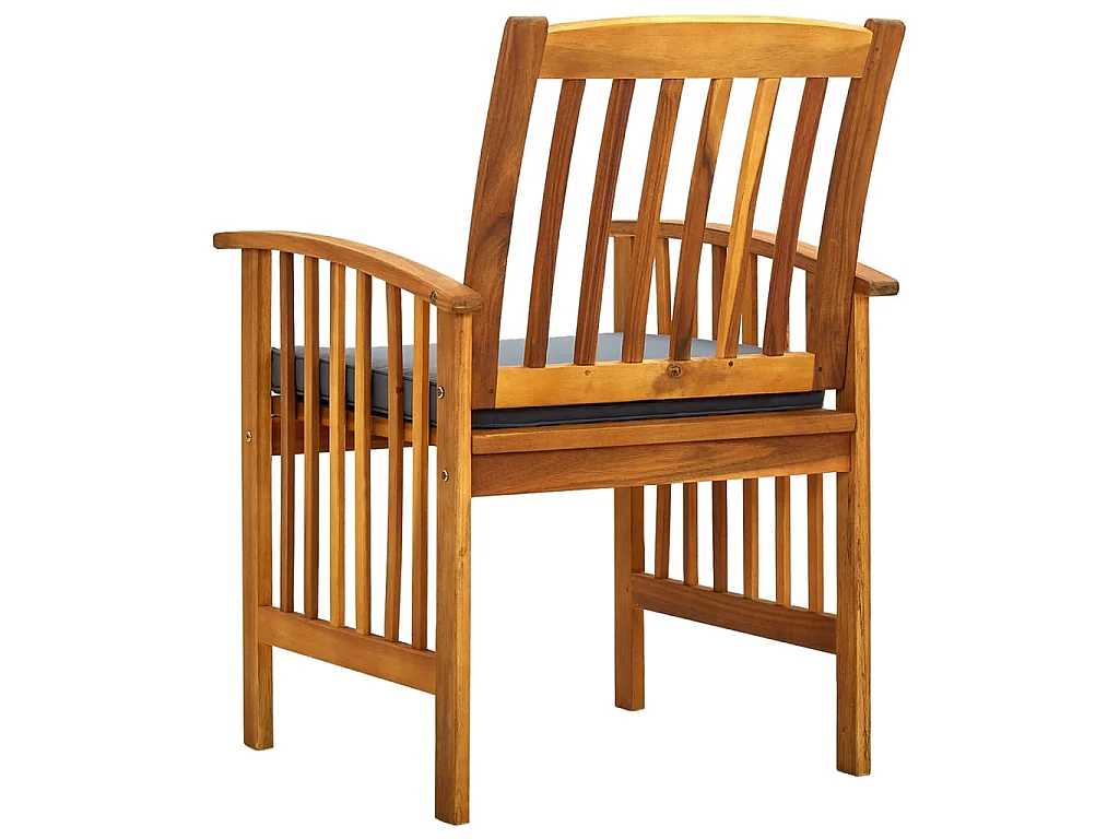 Sillas de comedor jardín 3 uds con cojines madera maciza acacia ES86090