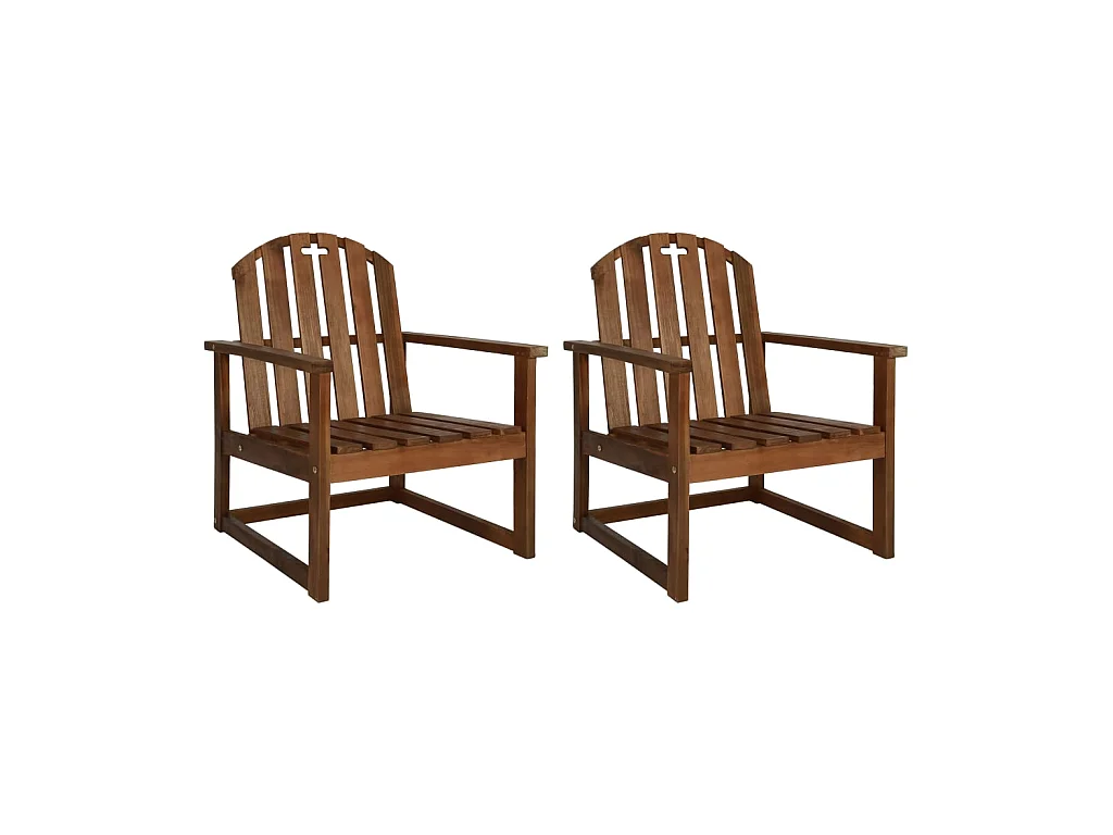 Chaises de jardin 2 pcs Bois d'acacia solide SEF56625