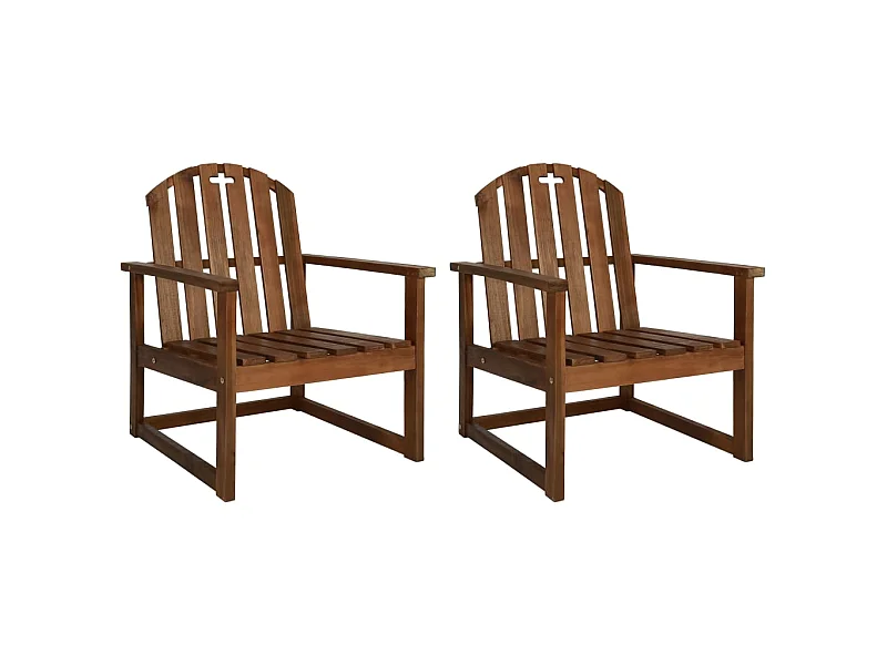 Chaises de jardin 2 pcs Bois d'acacia solide SEF56625