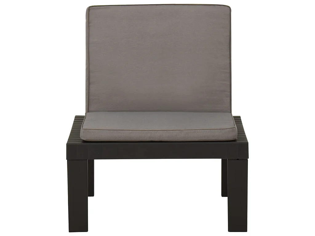 Cadeira lounge de jardim com almofadão plástico cinzento PT948201