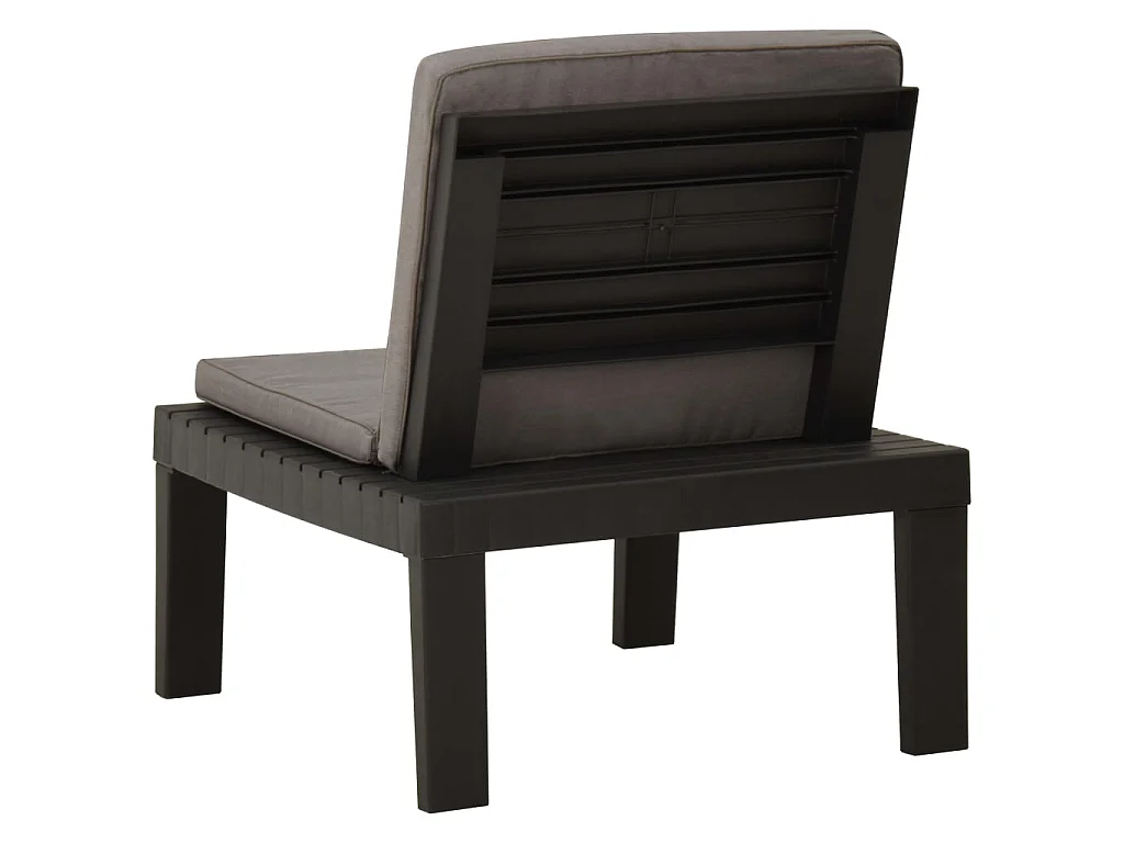 Cadeira lounge de jardim com almofadão plástico cinzento PT948201