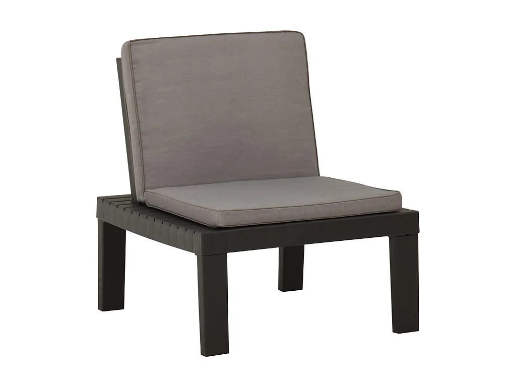 Chaise de salon de jardin avec coussin Plastique Gris SEF37724