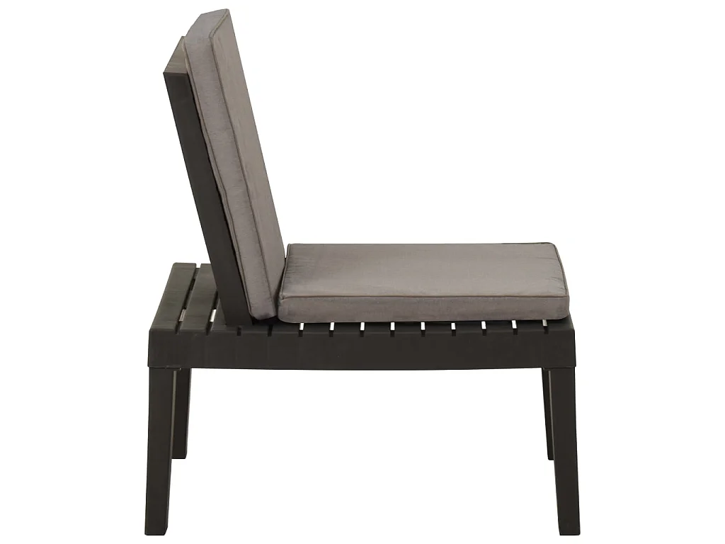 Chaise de salon de jardin avec coussin Plastique Gris SEF37724