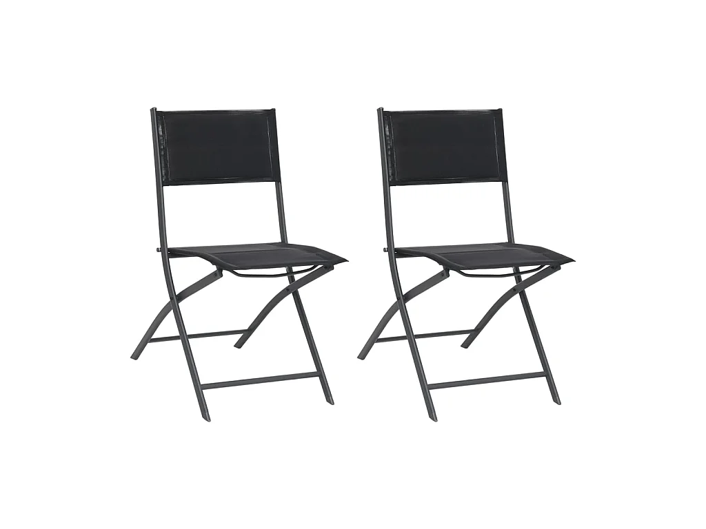 Chaises de jardin pliables 2 pcs Acier et textilène SEF65098