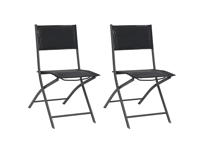 Chaises de jardin pliables 2 pcs Acier et textilène SEF65098