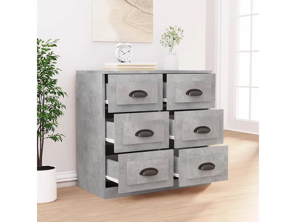 Sideboard Lowboard - Betongrau 70x35,5x67,5 cm Holzwerkstoff -RM11788