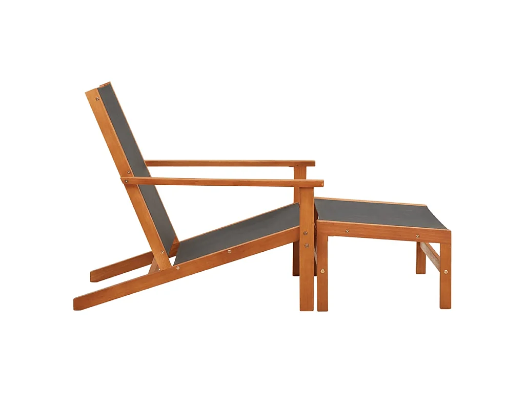 Silla de jardín con reposapiés madera de eucalipto y textilene ES12919