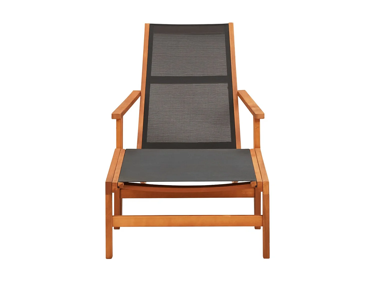 Chaise de jardin et repose-pied Eucalyptus solide et textilène SEF87461