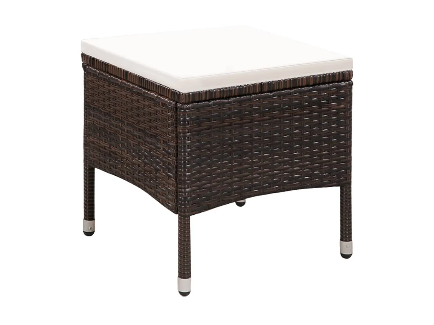 Chaise et tabouret d'extérieur et coussins Résine tressée Brun SEF10601