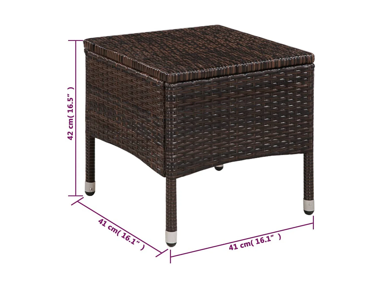 Chaise et tabouret d'extérieur et coussins Résine tressée Brun SEF10601