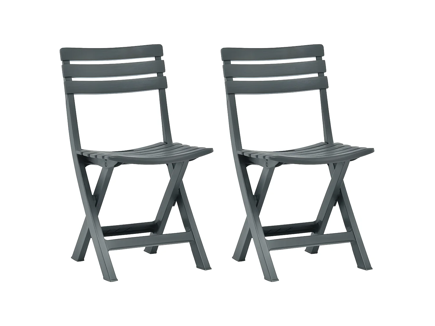 Chaises de jardin pliables 2 pcs Plastique Vert SEF93484