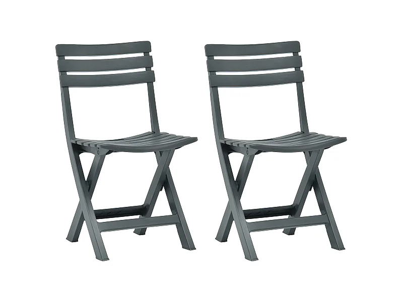 Chaises de jardin pliables 2 pcs Plastique Vert SEF93484