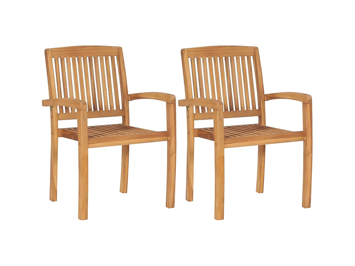 Chaises de jardin 2 pcs avec coussins crème Bois de teck massif SEF10476