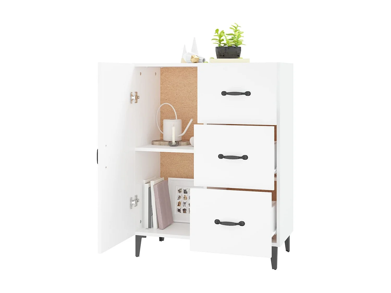 Sideboard Weiß Anrichte 69,5x34x90 cm Holzwerkstoff -RM21232