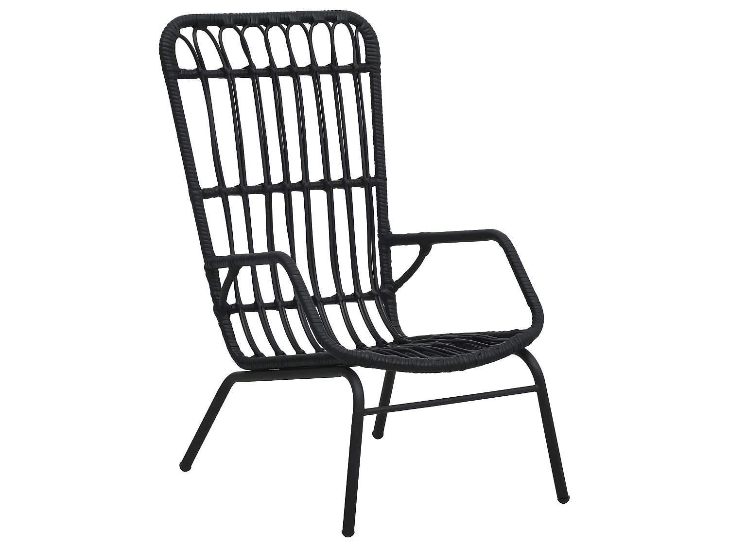 Chaise de jardin Résine tressée Noir SEF24966