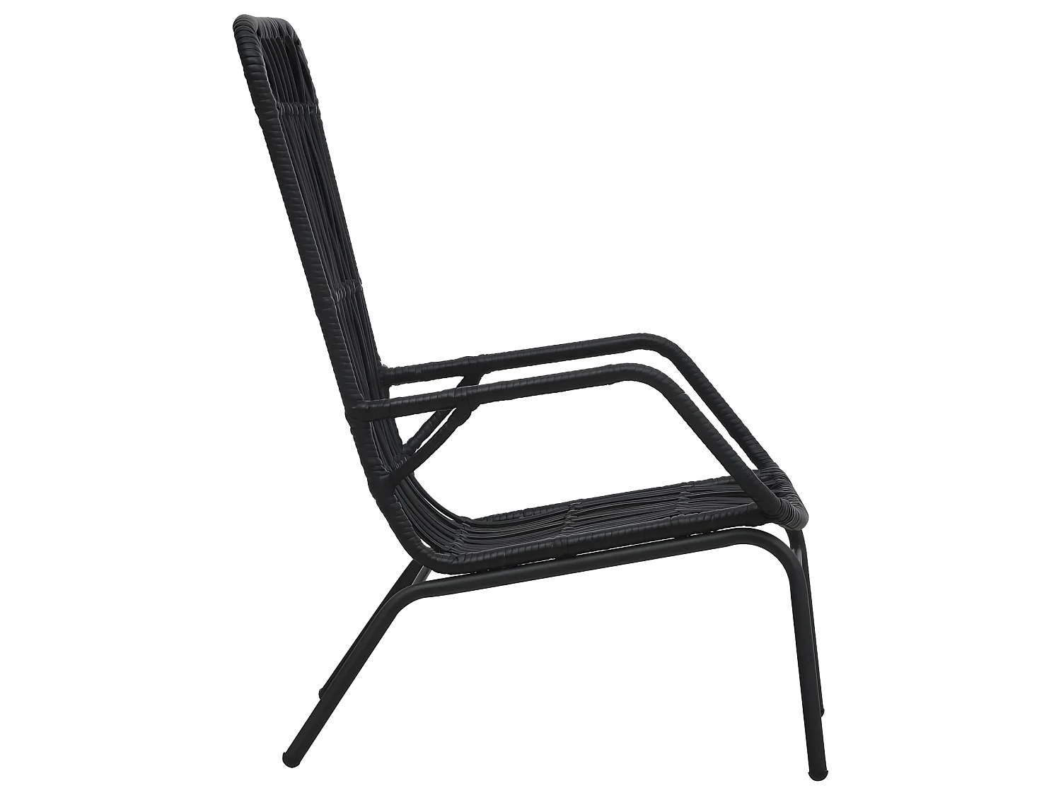 Chaise de jardin Résine tressée Noir SEF24966