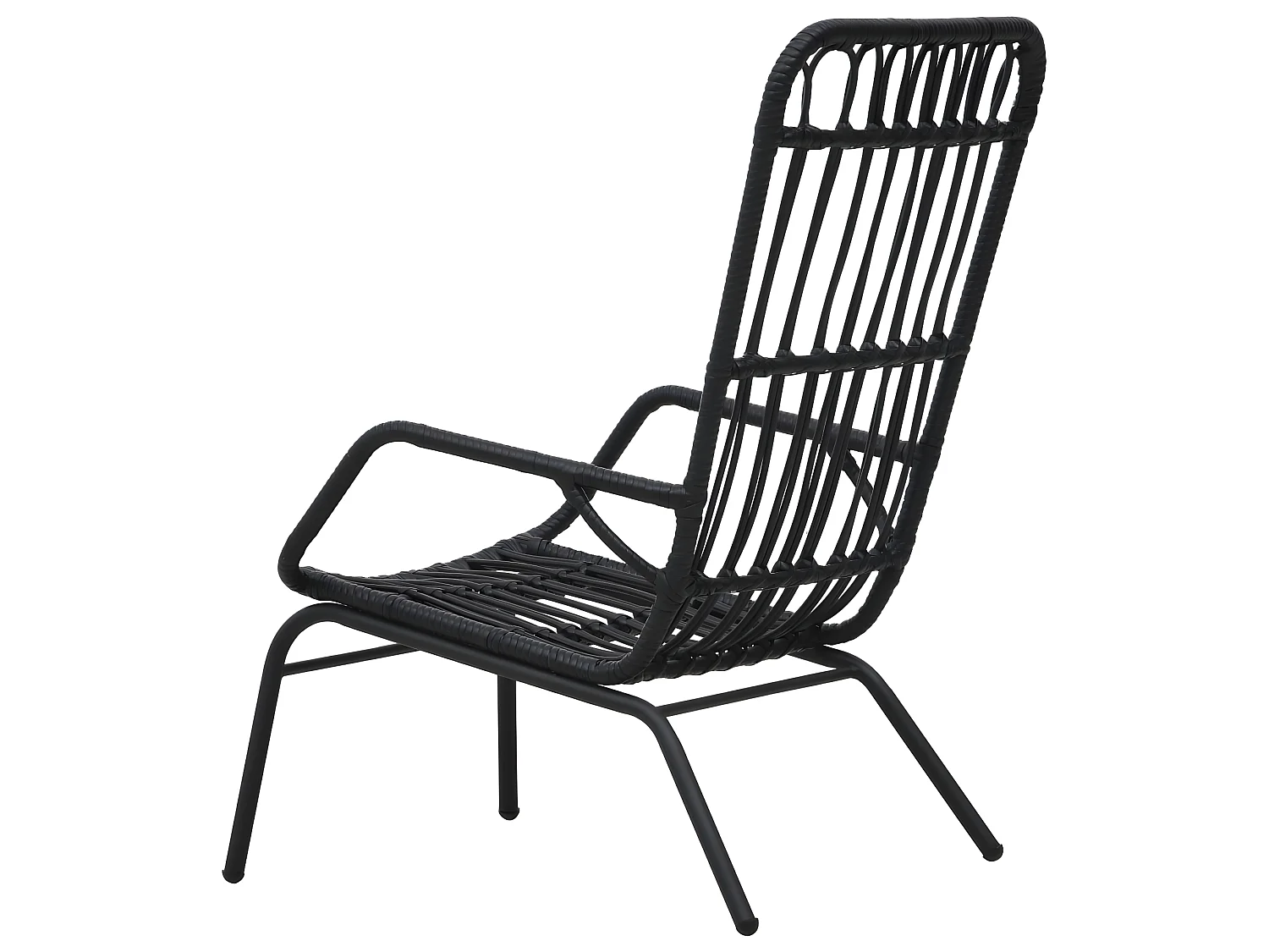 Chaise de jardin Résine tressée Noir SEF24966