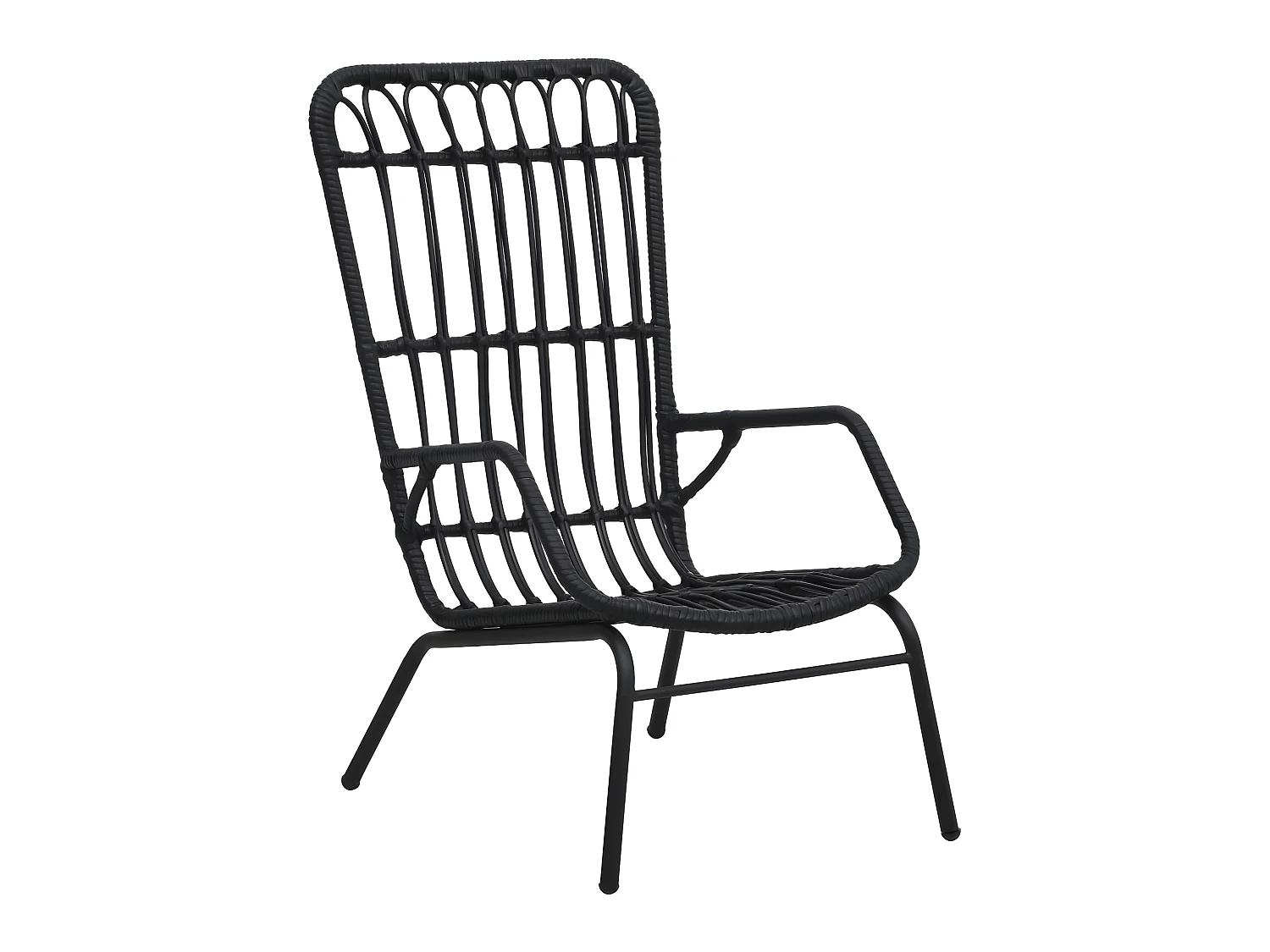 Tuinstoel poly rattan zwart NL91358