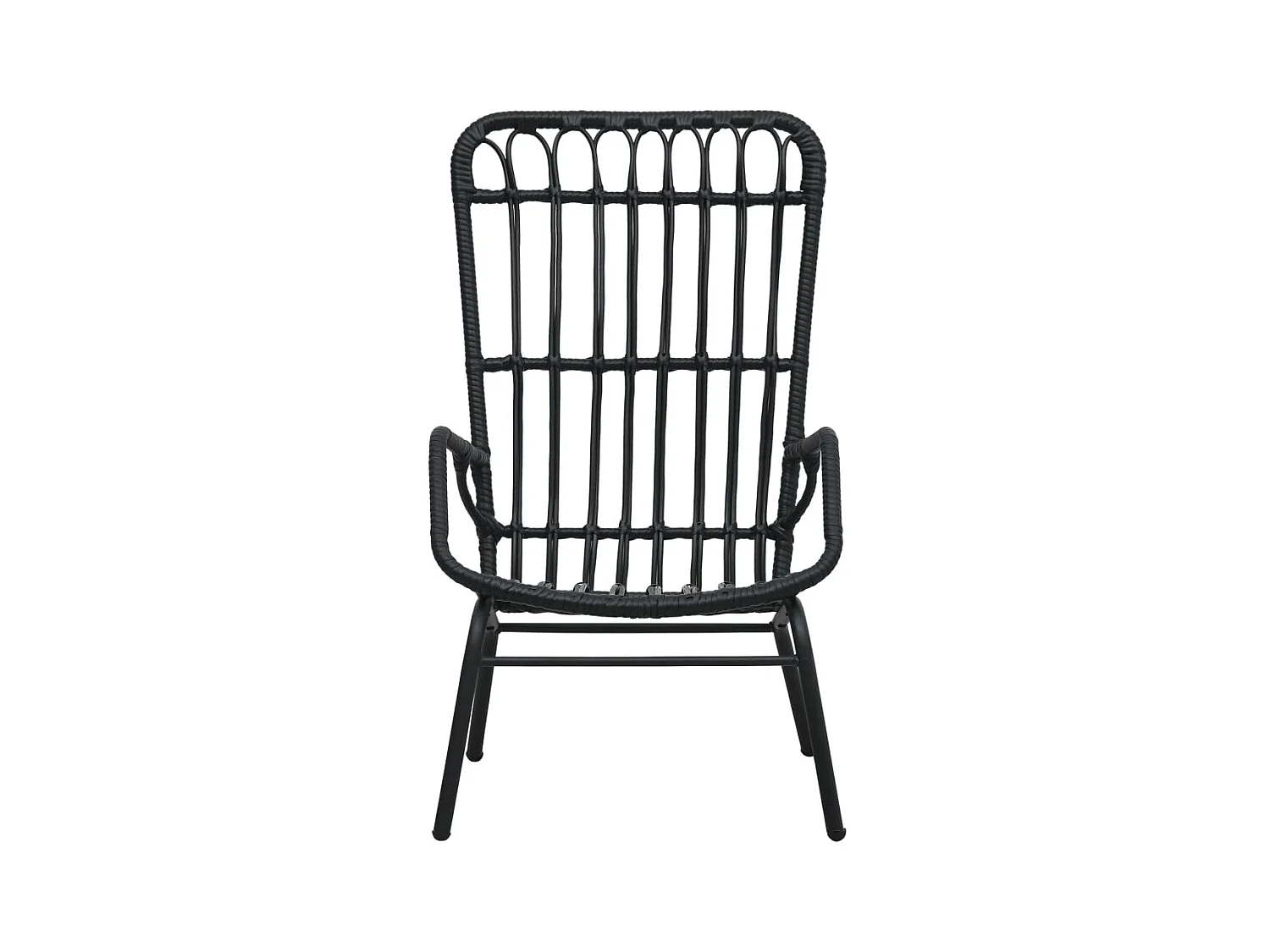 Chaise de jardin Résine tressée Noir SEF24966