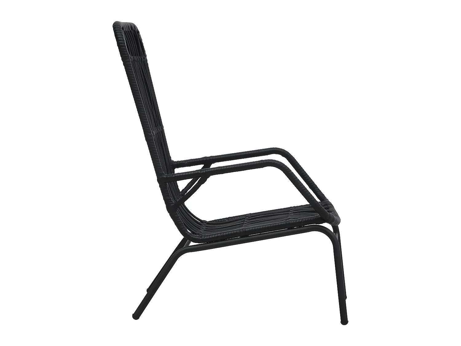 Chaise de jardin Résine tressée Noir SEF24966
